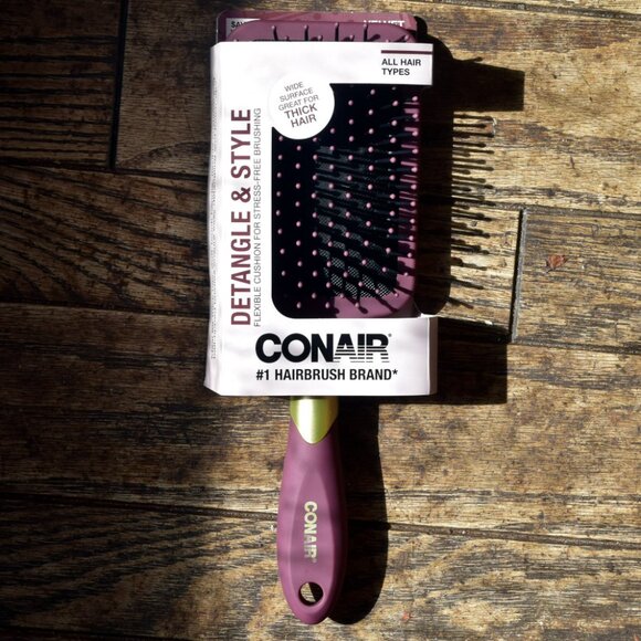 Conair Double Ceramic Curling Iron Wand + Velvet Touch Paddle Brush Set New - Picture 9 of 9